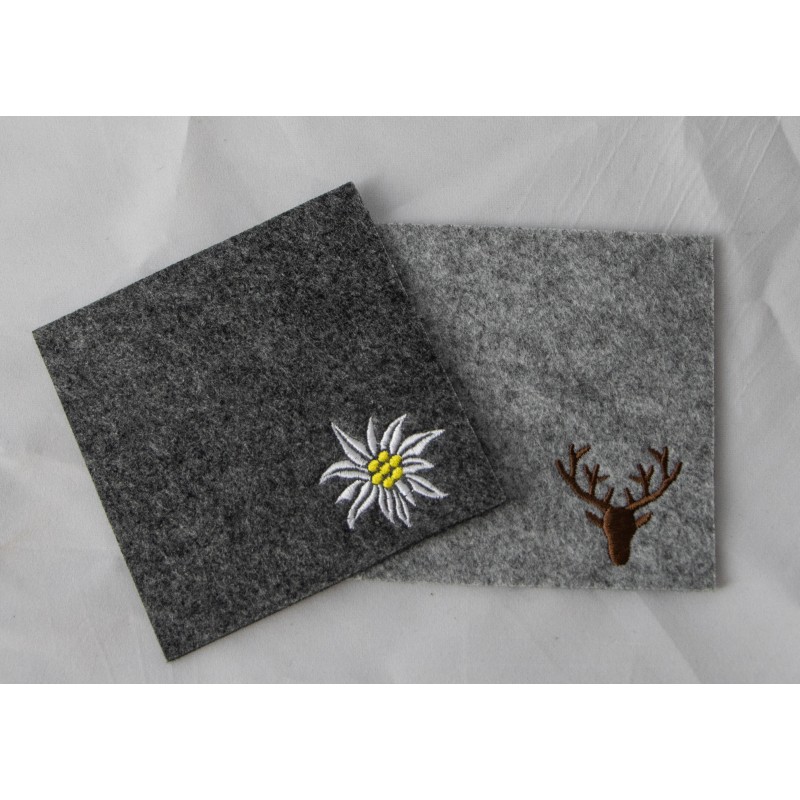 Set Di 10 Sottobicchieri In Feltro Di Poliestere - Colore Nero, Diametro 10 Cm, Moderni E Raffinati, Lavabili, Regalo Luxflair